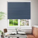 Allesin Cellular Shades Cordless Blackout Honeycomb Blinds for Indoor Windows, Thermal Insulated Window Shades Noise Reduction, Easy to Install, Perfect for Bedroom/Living Room, Blue - H64 x W35
