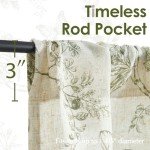 jinchan Linen Floral Valance Tie up Curtains for Small Windows 45 Inch Farmhouse Kitchen Cafe Curtains Rod Pocket Country Tropical Flower for Laundry Bathroom Rod Pocket 1 Panel Sage Green