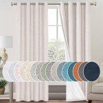 PrinceDeco Primitive Textured Linen 100% Blackout Curtains for Bedroom/Living Room Noise Reducing Window Treatment Curtain Drapes, Burlap Fabric with White Liner,Ivory, 52x84 Inch (2 Panels)