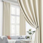 DUALIFE Beige Curtains 102 Length 2 Panels, Cream Blackout Curtains Thermal Insulated Window Treatment Room Darkening Drapes for Living Room Back Tab/Rod Pocket, 52 by 102 Inches Long