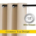 NICETOWN Biscotti Beige Blackout Curtains 84 inches Long for Bedroom - Thermal Insulated Solid Grommet Room Darkening Window Treatments Sound Reducing for Living Room (2 Panels, W52 x L84)