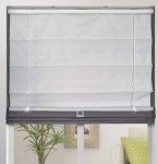 Arlo Blinds Thermal Room Darkening Fabric Roman Shades, Color: Graphite, Size: 22" W X 60" H, Cordless Lift Window Blinds