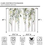 oolygoo Eucalyptus Botanical Leaves Floral Kitchen Window Curtains Over Sink Boho Farmhouse Flower Leaf Small Window Treatment Sage Green Cafe Short Curtains for Bathroom Tier Drapes 27.5x39 inch