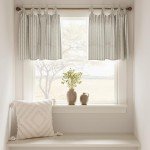 jinchan Tie Top Linen Kitchen Curtains 24 Inch Length Striped Tier Curtains Ticking Stripe Small Drapes for Living Room Bathroom Cafe Small Window Farmhouse Rustic Pinstripe Rod Pocket 2 Panels Taupe