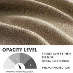 MIULEE Taupe Faux Linen Textured Curtains 84 Inch Length 2 Panels Set for Living Room Bedroom Privacy Casual Weave Farmhouse Burlap Semi Sheer Grommet Top Light Filtering Window Drapes, W37 x L84