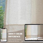 jinchan Linen Blend Beige Curtains 84 Inches Length for Living Room Farmhouse Rod Pocket Back Tab Light Filtering Window Drapes for Bedroom Curtains Crude 2 Panels