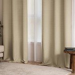 MIULEE Taupe Faux Linen Textured Curtains 84 Inch Length 2 Panels Set for Living Room Bedroom Privacy Casual Weave Farmhouse Burlap Semi Sheer Grommet Top Light Filtering Window Drapes, W37 x L84