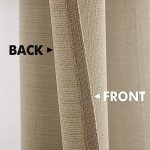 MIULEE Taupe Faux Linen Textured Curtains 84 Inch Length 2 Panels Set for Living Room Bedroom Privacy Casual Weave Farmhouse Burlap Semi Sheer Grommet Top Light Filtering Window Drapes, W37 x L84