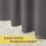 NICETOWN Grey Blackout Patio Sliding Door Curtains 84 inch Length, Grommet Room Divider Thermal Insulated Curtain Drapes for French Door/Living Room (Gray, W100 x L84, 1 Panel)