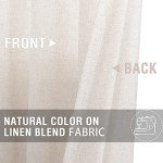 jinchan Beige Linen Kitchen Curtains 36 Inch Tier Curtains Farmhouse Cafe Light Filtering Small Window Drapes Flax Country Rustic Rod Pocket Bathroom Laundry Room RV 2 Panels Crude