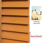 2" Slats Cordless Window Blinds Faux Wood Blind 20" 28" 32" 40" 48" 60" 64" 70'' Horizontal Wooden Venetian Blinds & Shades, Blackout Darkening Privacy Blinds for Bedroom Bathroom Living Room(Light br