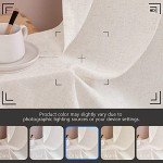 jinchan Beige Linen Kitchen Curtains 36 Inch Tier Curtains Farmhouse Cafe Light Filtering Small Window Drapes Flax Country Rustic Rod Pocket Bathroom Laundry Room RV 2 Panels Crude