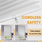 6 Packs Cordless Pleated Light Filtering Fabric Shade 36 in x 72 in Easy to Cut and Install Easy Lift Trim-at-Home White, Paper Blinds with 12 Clips