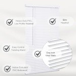LOTUS & WINDOWARE Cordless Mini Blind, 1" Vinyl Slats, 34" Wide x 72" Long - White, Window Blinds for Home and Office, Interior Door Blinds - Light Filtering