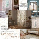Lajode Kitchen Curtains 24 Inch Length 2 Panels, Floral Patterned Semi Sheer Light Filtering Vintage Farmhouse Basement Bathroom Half Window Short Cafe Curtains Rod Pocket, Yellow, Each 30 Inch Wide