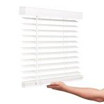 LOTUS & WINDOWARE Cordless Faux Wood Blinds, 27" Wide x 60" Long, Smooth, Snow White, 2 Inch Horizontal Blinds – for Living Room, Bedroom, Interior Door Windows