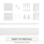 LOTUS & WINDOWARE Cordless Faux Wood Blinds, 27" Wide x 60" Long, Smooth, Snow White, 2 Inch Horizontal Blinds – for Living Room, Bedroom, Interior Door Windows