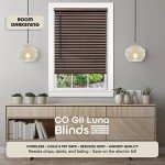 Cordless Room Darkening Venetian Blind - 36 Inch Width, 64 Inch Length, 2" Vinyl Slat Size - Mahogany - GII Luna Light Filtering Horizontal Mini Windows Blinds for Interior by Achim Home Decor
