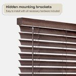 Cordless Room Darkening Venetian Blind - 36 Inch Width, 64 Inch Length, 2" Vinyl Slat Size - Mahogany - GII Luna Light Filtering Horizontal Mini Windows Blinds for Interior by Achim Home Decor