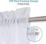 Cozynight Sheer White Tier Curtains 24 Inch Length, Small Window Curtains Treatment for Kitchen/Bathroom/Living Room/Cafe/Basement, Short Voile Curtain Tiers 36in x 24in, Rod Pocket, 2 PCS