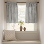 jinchan Linen Kitchen Curtains 36 Inch Length Striped Tier Curtains Ticking Stripe Small Drapes for Living Room Bathroom Cafe Small Window Farmhouse Rustic Pinstripe Rod Pocket 2 Panels Blue