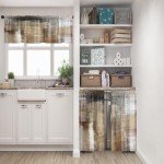 Tayney Brown Kitchen Window Curtains Valance and Tier Set 36 Inch, Grey Beige Modern Rod Pocket Short Tier Curtain, Abstract Art Small Cafe Drapes for Kitchen Decor