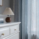 ColorBird Boho Curtains 84 inch Length 2 Panels Sets Farmhouse Blue Linen Boho Striped Room Darkening Drapes, Embroidered Window Vintage Bohemian Curtains for Living Room Bedroom