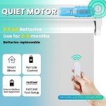Allesin Motorized Roller Blinds with Remote Control for Windows, Blackout Smart Roller Shade, Battery Powered Electric Smart Blinds, for Living Room, Bedroom, Office (White,H72 x W30)