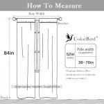 ColorBird Boho Curtains 84 inch Length 2 Panels Sets Farmhouse Blue Linen Boho Striped Room Darkening Drapes, Embroidered Window Vintage Bohemian Curtains for Living Room Bedroom
