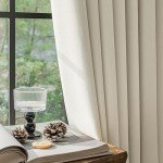 FMFUNCTEX 100% Beige Blackout Curtains for Bedroom, Cream Weave Textured Curtains 84 Inches Long Thermal Insulated Curtains for Living Room, Farmhouse Drapes Grommet Room Darkening 2 Panels