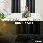 BGment Dark Grey Blackout Curtains 54 Inches Length for Bedroom - Rod Pocket Thermal Insulated Room Darkening Drapes Blinds for Basement Short Window Privacy, 42 x 54 Inch, 2 Panels