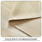 NICETOWN Room Darkening Curtains for Bedroom, Noise Reducing Thermal Insulated Wave Line Foil Print Design Blackout Curtains for Patio Sliding Glass Door (2 Panels, 52 x 84 Inch, Biscotti Beige)