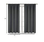BGment Dark Grey Blackout Curtains 54 Inches Length for Bedroom - Rod Pocket Thermal Insulated Room Darkening Drapes Blinds for Basement Short Window Privacy, 42 x 54 Inch, 2 Panels