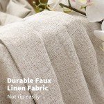 YoungsTex Linen Blackout Curtains 63 Inch Length for Bedroom, Grommet Thermal Insulated Black Out Window Drapes for Living Room Winter Room Darkening Blinds Privacy, 2 Panels, 52 X 63 Inch, Beige