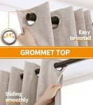 YoungsTex Linen Blackout Curtains 63 Inch Length for Bedroom, Grommet Thermal Insulated Black Out Window Drapes for Living Room Winter Room Darkening Blinds Privacy, 2 Panels, 52 X 63 Inch, Beige