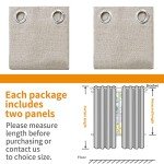 YoungsTex Linen Blackout Curtains 63 Inch Length for Bedroom, Grommet Thermal Insulated Black Out Window Drapes for Living Room Winter Room Darkening Blinds Privacy, 2 Panels, 52 X 63 Inch, Beige