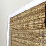 ARLO BLINDS Sheer Bamboo Roman Shades with Valance - Tuscan, 33" W x 60" H - Light Filtering Cordless Blinds for Interior Windows - Real Natural Bamboo Material - Mounting Hardware Included