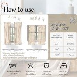 Lajode Kitchen Curtains 24 Inch Length 2 Panels, Floral Patterned Semi Sheer Light Filtering Vintage Farmhouse Basement Bathroom Half Window Short Cafe Curtains Rod Pocket, Yellow, Each 30 Inch Wide