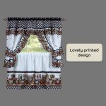 Printed Cottage Tier and Swag Window Curtain Set - 57 Inch Width, 36 Inch Length - Mason Jars - Light Filtering Drapes for Kitchen, Living & Dining Room by Achim Home Decor