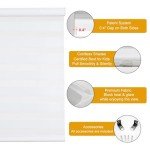 Persilux Cordless Zebra Blinds for Windows, Roller Shades for Windows (34.5" W x 64" H, White) Dual Layer Fabric for Day and Night,Room Darkening Shades for Home, Office, Bedroom and Living Room
