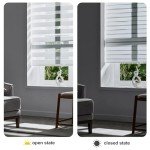 Persilux Cordless Zebra Blinds for Windows, Roller Shades for Windows (34.5" W x 64" H, White) Dual Layer Fabric for Day and Night,Room Darkening Shades for Home, Office, Bedroom and Living Room