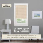Cordless Light Filtering Mini Blind - 28 Inch Width, 48 Inch Length, 1" Slat Size - Alabaster - Cordless GII Morningstar Horizontal Windows Blinds for Interior by Achim Home Decor