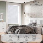 LOTUS & WINDOWARE Cordless Mini Blind, 1" Vinyl Slats, 23" Wide x 72" Long - White, Window Blinds for Home and Office, Interior Door Blinds - Light Filtering