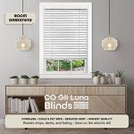 Cordless Room Darkening Venetian Blind - 29 Inch Width, 64 Inch Length, 2" Vinyl Slat Size - White - GII Luna Light Filtering Horizontal Mini Windows Blinds for Interior by Achim Home Decor
