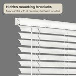 Cordless Room Darkening Venetian Blind - 29 Inch Width, 64 Inch Length, 2" Vinyl Slat Size - White - GII Luna Light Filtering Horizontal Mini Windows Blinds for Interior by Achim Home Decor