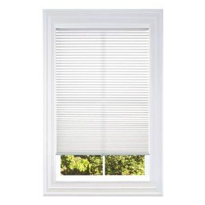 BlindsAvenue Cellular Honeycomb Cordless Shade, 9/16" Single Cell, Light Filtering, (White, 24" W x 48" H)