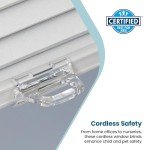 BlindsAvenue Cellular Honeycomb Cordless Shade, 9/16" Single Cell, Light Filtering, (White, 24" W x 48" H)