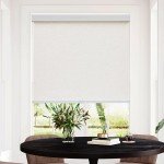 Persilux Free-Stop Cordless Roller Blinds Light Filtering Roller Shades for Windows (Cream 27" W x 72" H) Natural Woven Fabric Thermal Insulation Roller Window Blinds for Windows, Home, Living Room