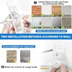 6-Pack No Drill Needed Curtain Rod Holders, Self Adhesive Rod Brackets, Multipurpose Nail Free Stick on Curtain Rod Hooks, Curtain Hangers for Bathroom, Bedroom, Livingroom