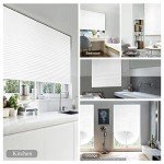 Jlong Blackout Blinds for Windows Pleated Paper Shades Adhesive Cordless Office,Living Room,Bedroom,Light Filtering,Easy to Cut and Install, White-semi Shading, 23.6*59''(60*150cm)